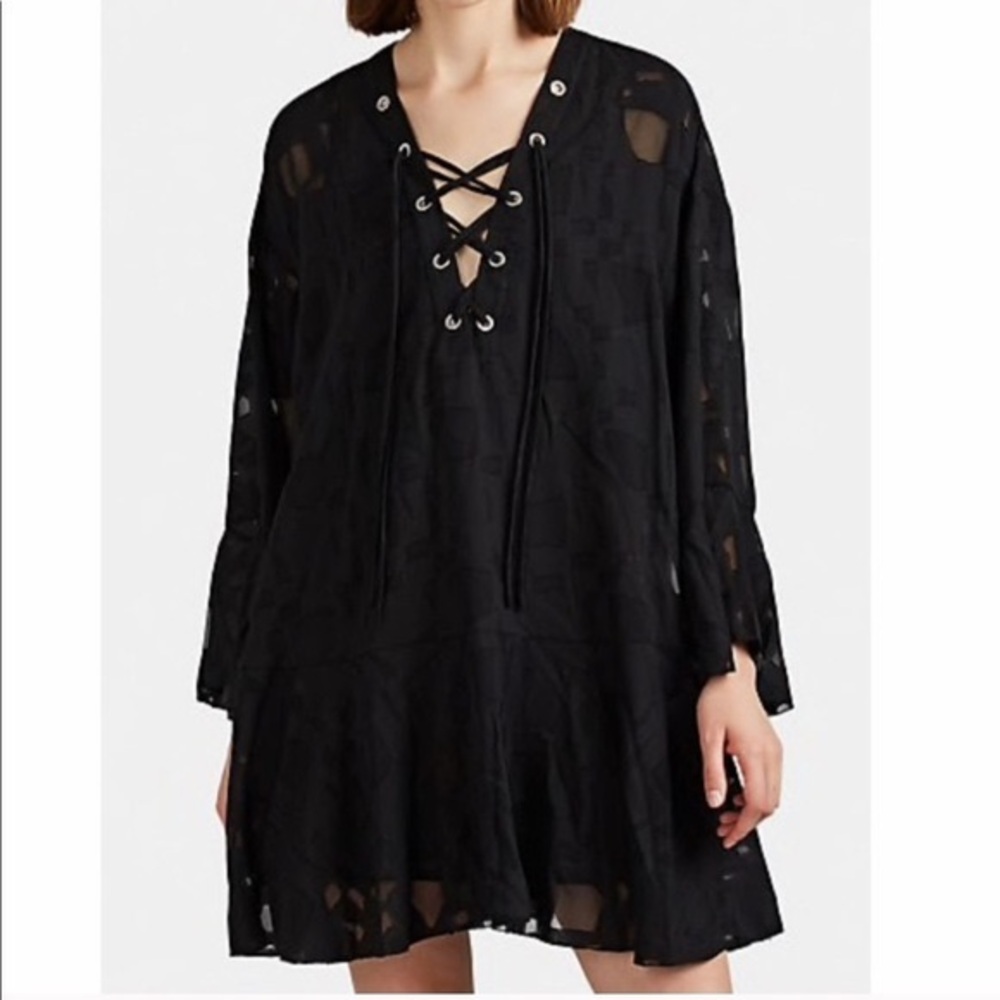 IRO Black Lace-Up Dress